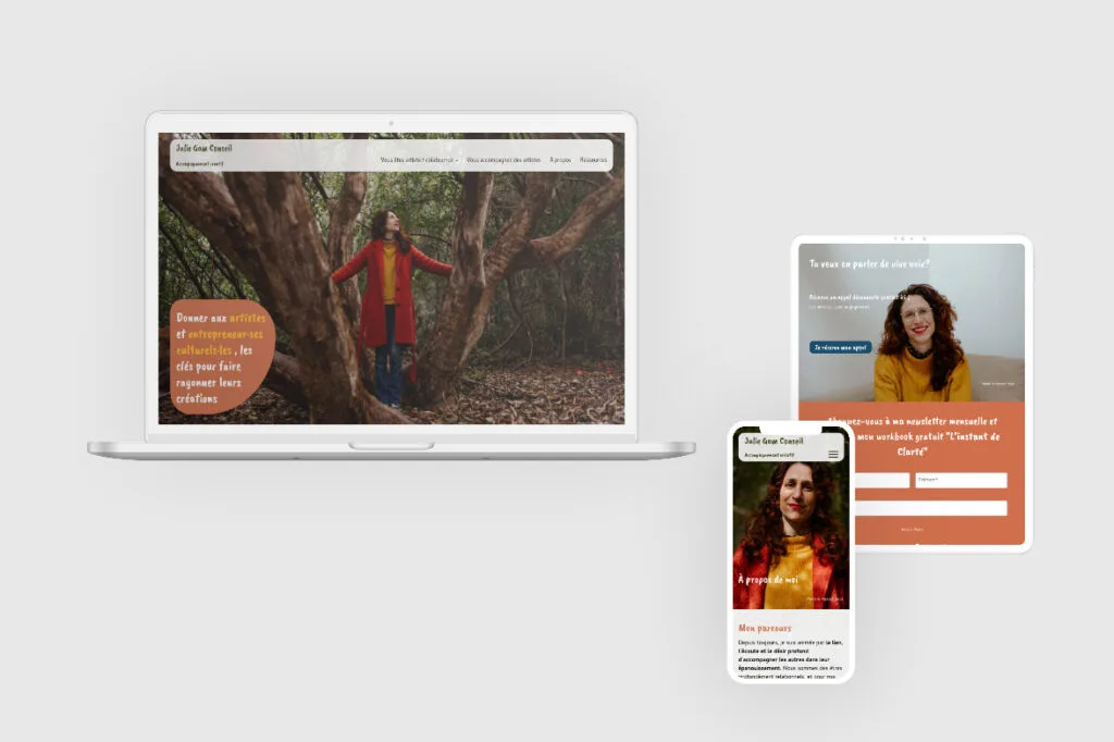 Un site web sensible pour une professionnelle de l’art : ma collaboration avec Julie Gam Conseil