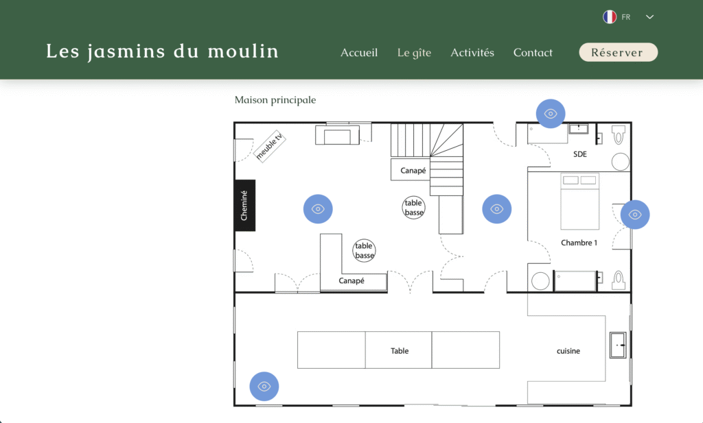 plan interactif du gîte