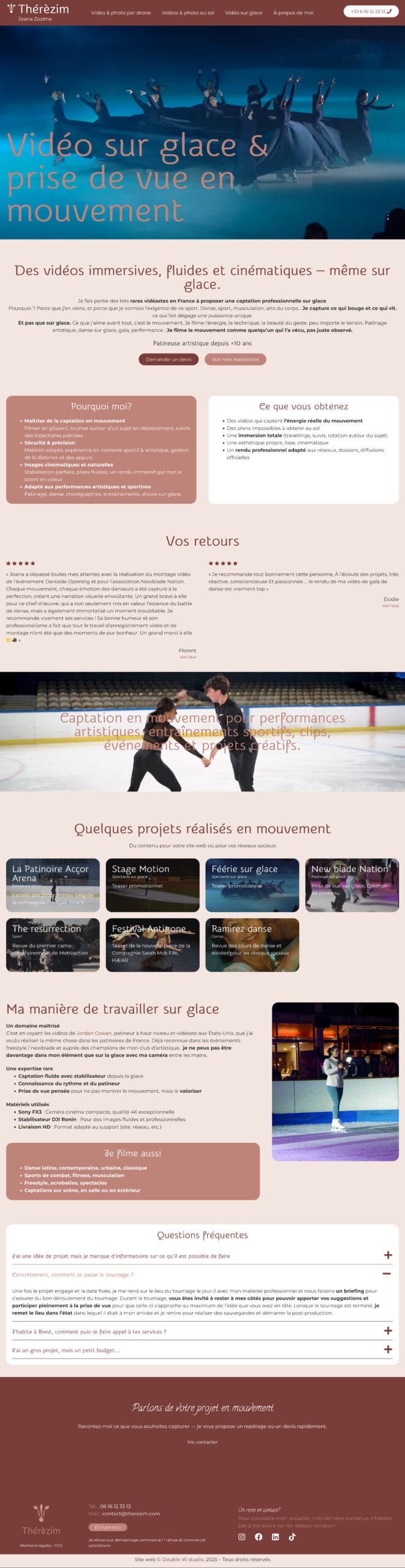 Site internet de présentation des prises de vues