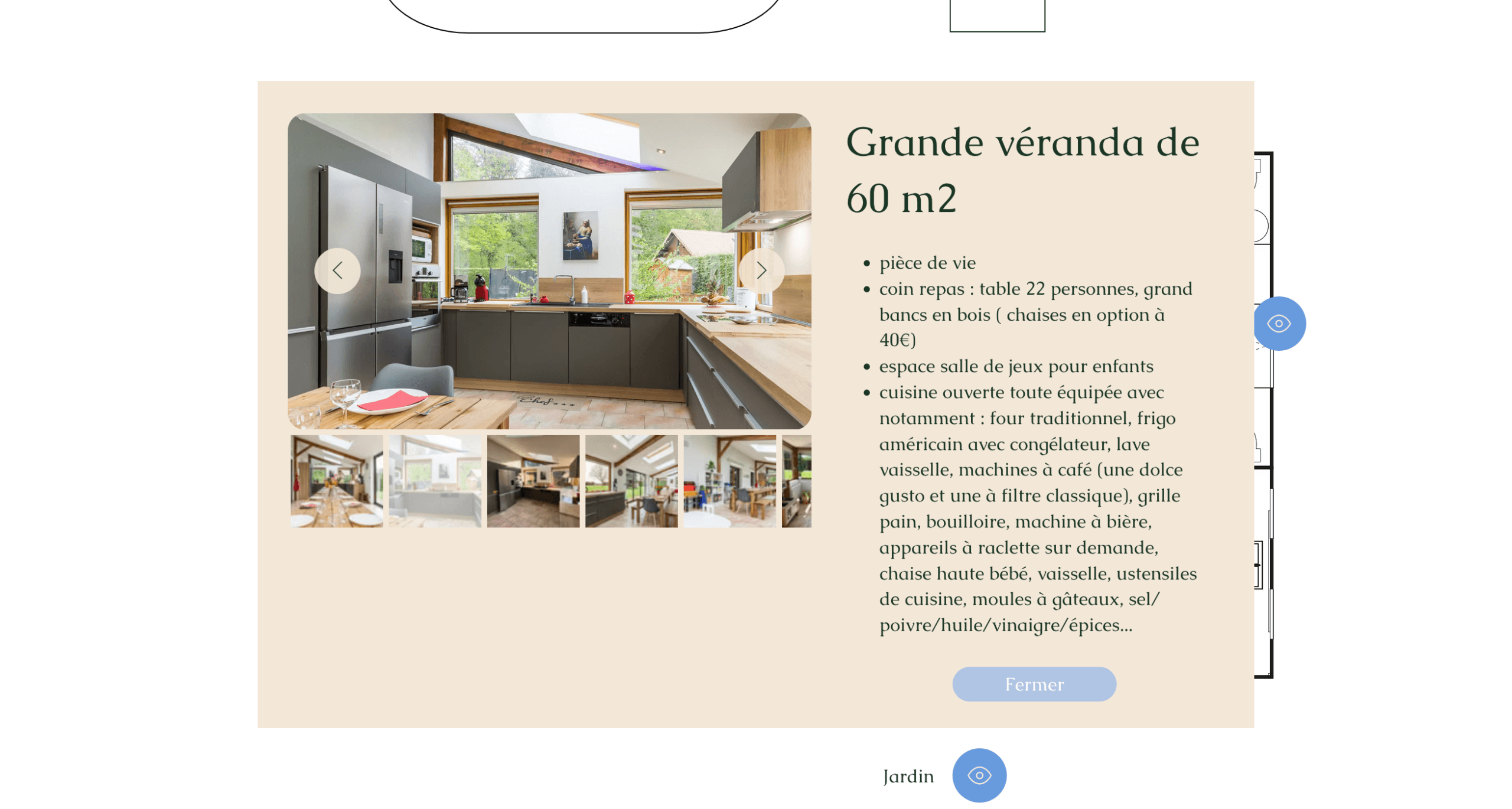 Détail des pièces et des équipements